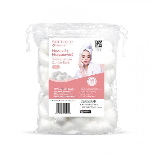 Μπουκιές ντεμακιγιάζ Soft Care λευκές (50 τεμ)