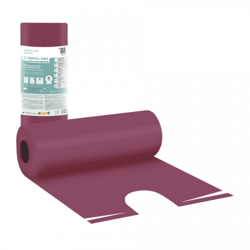 Οδοντ. Πετσέτα σε ρολό με λαιμόκοψη Soft Care 53 x 60cm μπορντώ (80 τεμ)