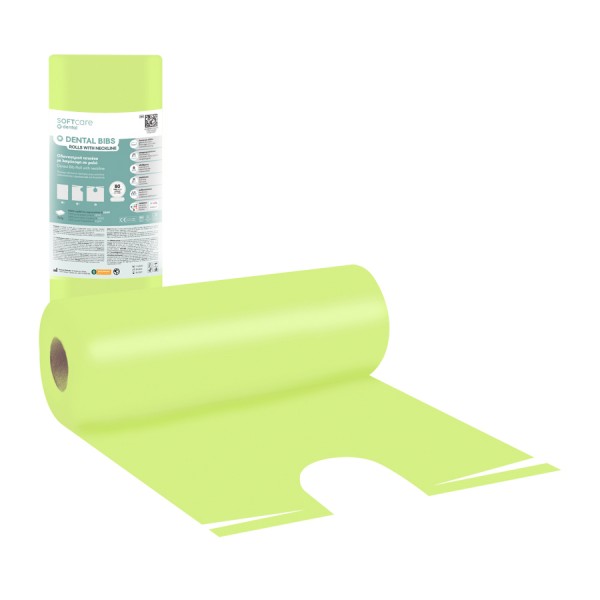 Οδοντ. Πετσέτα σε ρολό με λαιμόκοψη Soft Care 53 x 60cm λαχανί (80 τεμ)