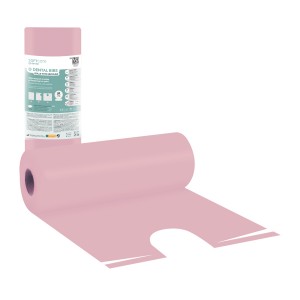 Οδοντ. Πετσέτα σε ρολό με λαιμόκοψη Soft Care 53 x 60cm ροζ (80 τεμ)