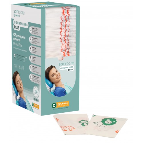 Oδοντ. πετσέτα Soft Care Plus 3ply με dispenser Kids (4 x 125 τεμ)