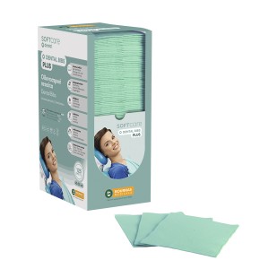Oδοντ. πετσέτα Soft Care Plus 3ply με dispenser πράσινο μέντας (4 x 125 τεμ)
