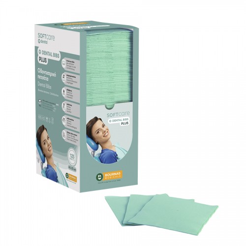 Oδοντ. πετσέτα Soft Care Plus 3ply με dispenser πράσινο μέντας (4 x 125 τεμ)