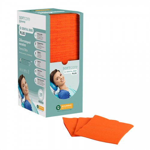 Oδοντ. πετσέτα Soft Care Plus 3ply με dispenser πορτοκαλί (4 x 125 τεμ)