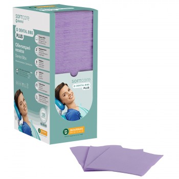 Oδοντ. πετσέτα Soft Care Plus 3ply με dispenser μωβ (4 x 125 τεμ)