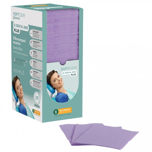 Oδοντ. πετσέτα Soft Care Plus 3ply με dispenser μωβ (4 x 125 τεμ)