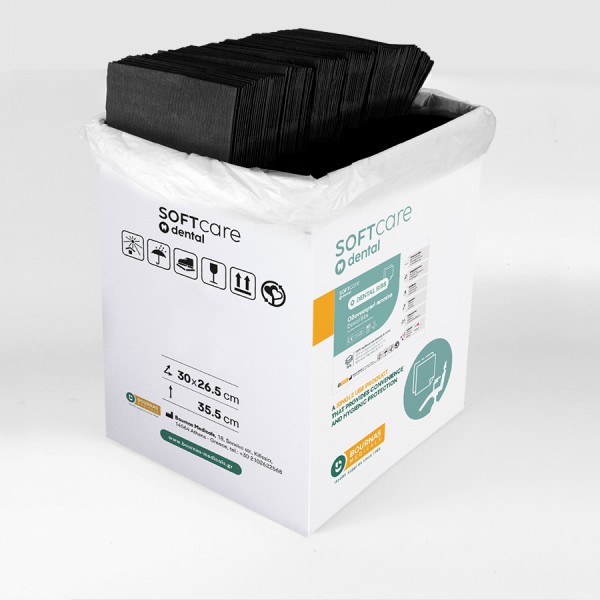 Oδοντ. πετσέτα Soft Care Plus 3ply μαύρη (500 τεμ)