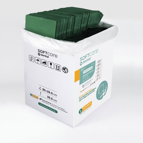 Oδοντ. πετσέτα Soft Care Plus 3ply σκούρα πράσινη (500 τεμ)