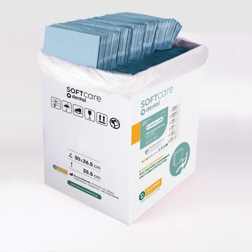 Oδοντ. πετσέτα Soft Care Plus 3ply γαλάζια (500 τεμ)