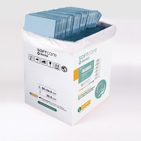 Oδοντ. πετσέτα Soft Care Plus 3ply γαλάζια (500 τεμ)