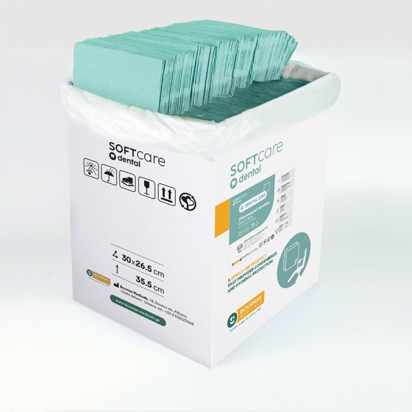 Oδοντ. πετσέτα Soft Care Plus 3ply πράσινο μέντας (500 τεμ)