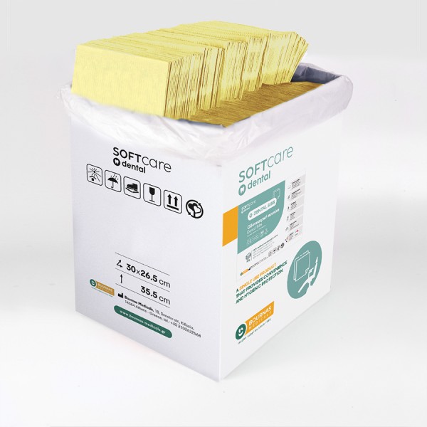 Oδοντ. πετσέτα Soft Care Standard 2ply κίτρινη (500 τεμ)