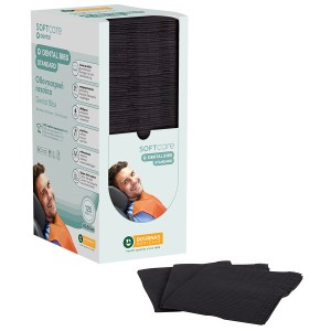Oδοντ. πετσέτα Soft Care Standard 2ply με dispenser μαύρη (4 x 125 τεμ)