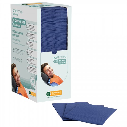 Oδοντ. πετσέτα Soft Care Standard 2ply με dispenser μπλε (4 x 125 τεμ)