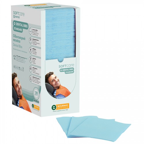Oδοντ. πετσέτα Soft Care Standard 2ply με dispenser γαλάζια (4 x 125 τεμ)