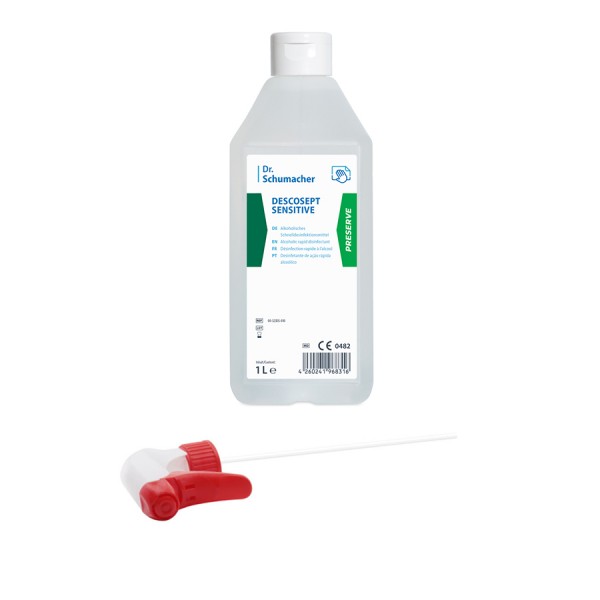 Descosept Sensitive - 1000ml - Ταχεία απολύμανση ευαίσθητων επιφανειών (με αντλία ψεκασμού)