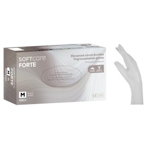 Γάντια Βινυλίου Soft Care FORTE - Λευκό με πούδρα (100τεμ)