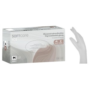 Γάντια Βινυλίου Soft Care ICE - Λευκό χωρίς πούδρα (100τεμ)