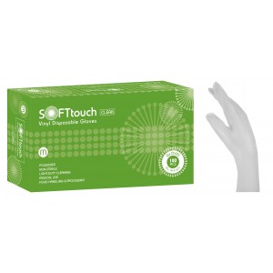 Soft Touch Γάντια Βινυλίου - Λευκό με πούδρα