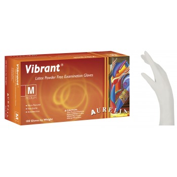 Γάντια Latex Aurelia Vibrant λευκό χωρίς πούδρα (100τεμ)