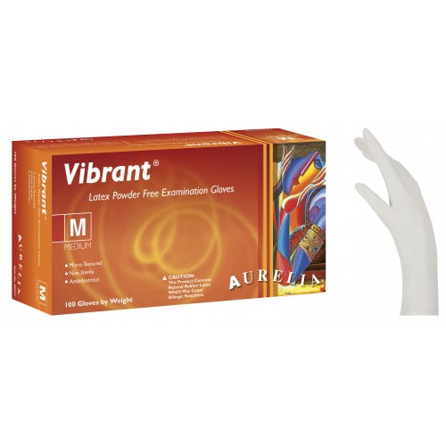 Γάντια Latex Aurelia Vibrant λευκό χωρίς πούδρα (100τεμ)