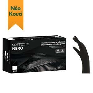 Γάντια Latex Soft Care NERO χωρίς πούδρα - μαύρα