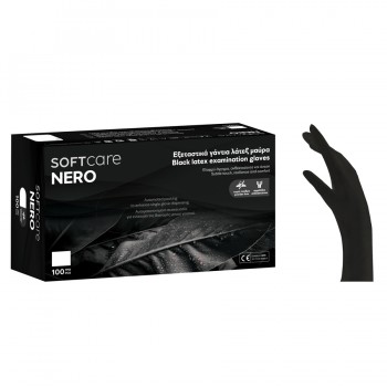 Γάντια Latex Soft Care NERO χωρίς πούδρα - μαύρα (100τεμ)