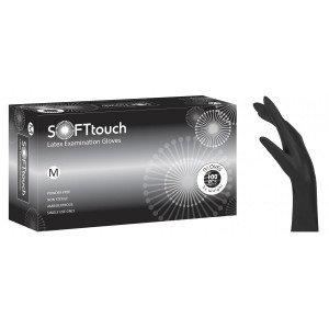 Γάντια latex  Soft Touch μαύρο χωρίς πούδρα 