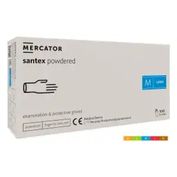 Γάντια Latex με πούδρα - λευκά (100τεμ)