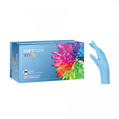 Soft Care Vivid Γάντια Νιτριλίου - Γαλάζιο (100τεμ)