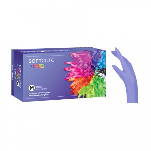Soft Care Vivid Γάντια Νιτριλίου - Μωβ (100τεμ)