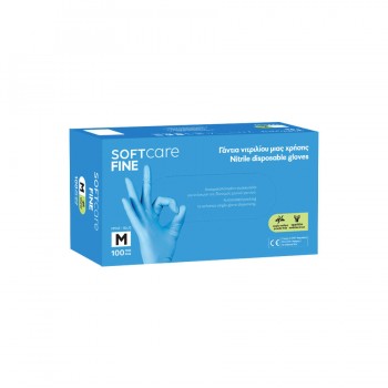 Γάντια νιτριλίου Soft Care Fine - Γαλάζιο (100τεμ)