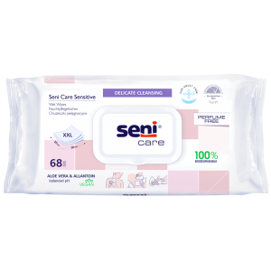 Υγρά μαντηλάκια καθαρισμού Seni Care sensitive (68τεμ) βιοδιασπώμενα