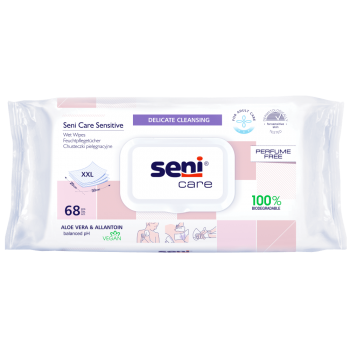 Υγρά μαντηλάκια καθαρισμού Seni Care sensitive (68τεμ) βιοδιασπώμενα