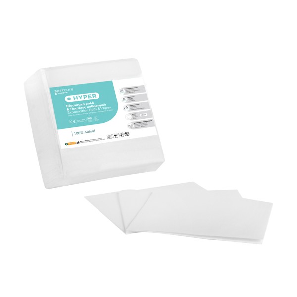 Soft Care Hyper 1ply Airlaid  πετσέτα καθαρισμού 40 x 70cm - White DS 50 (50 τεμ)