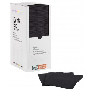Οδοντιατρική πετσέτα Soft Care Standard με dispenser - Μαύρη 