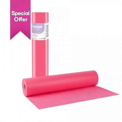 Soft Care Supreme Plus 1ply Non-woven Εξετ. ρολό 58cm x 50m - Ροζ (25γρ.)