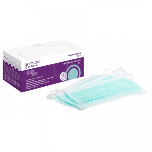 Soft Care Μάσκες χειρουργικές δετές πράσινες (50τεμ)