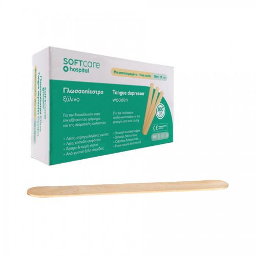 Γλωσσοπίεστρα Ξύλινα Soft Care (100 τεμ)