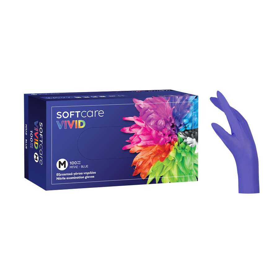 Γάντια νιτριλίου Soft Care VIVID Μπλε